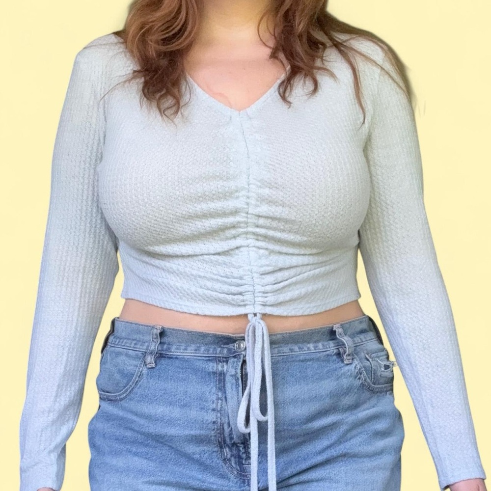 Wild Fable Light Blue Ruched Blouse